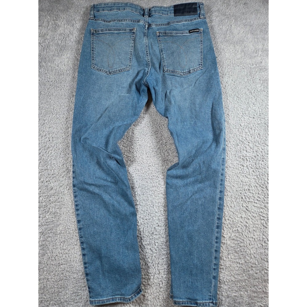 Calvin Klein Jeans Slim Fit 34x30 Medium Wash Blue Mens Distressed Denim - Picture 4 of 10